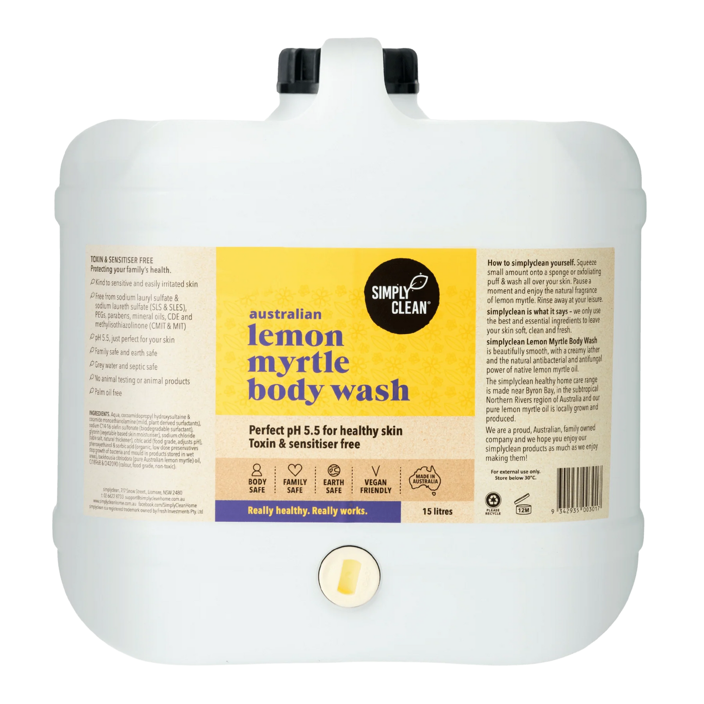 Bulk Body Wash - Simply Clean Lemon Myrtle - per 50ml