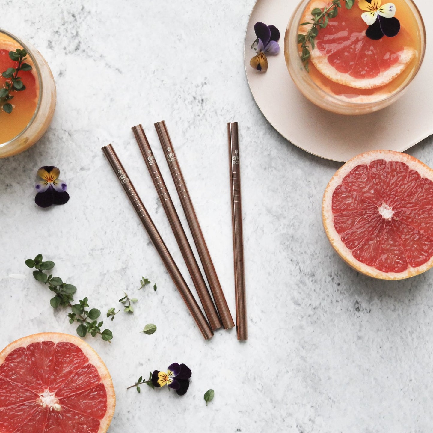 Stainless Steel Straws - Ever Eco - Rose Gold / Short - Single