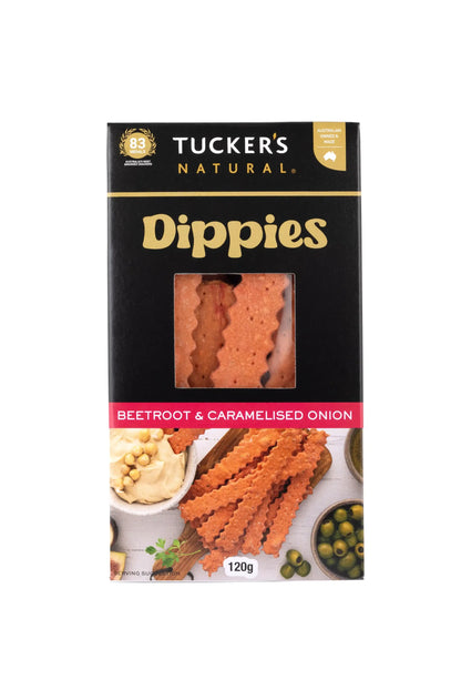 Tucker's Artisan Crackers - Dippies Beetroot & Caramelised Onion - 120g