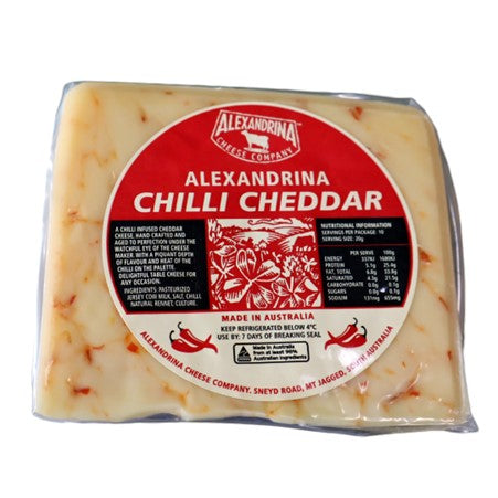 Chilli Cheddar - Alexandrina Cheese Co. - 180g - 189g