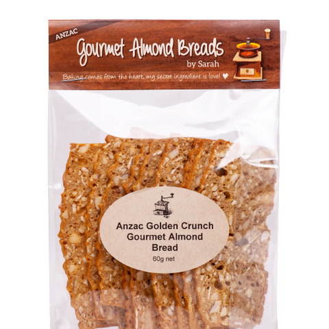 Gourmet Almond Bread - Anzac Golden Crunch - 60g