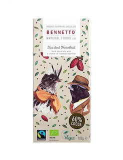 Bennetto - Organic Fairtrade Chocolate - 100g - Toasted Hazelnut