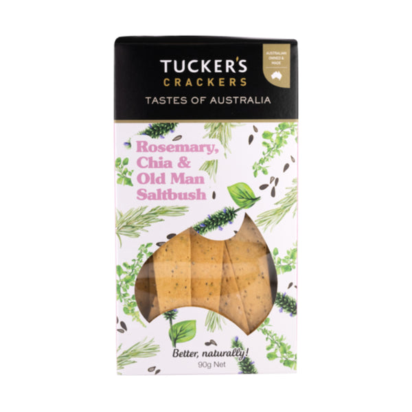 Tuckers Natural Crackers - 90g - Rosemary Chia & Saltbush