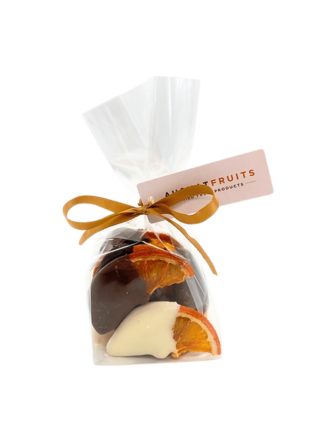 Ausnat Fruits - Dehydrated Orange Dipped in Chocolate - 100g - Mixed Chocolate
