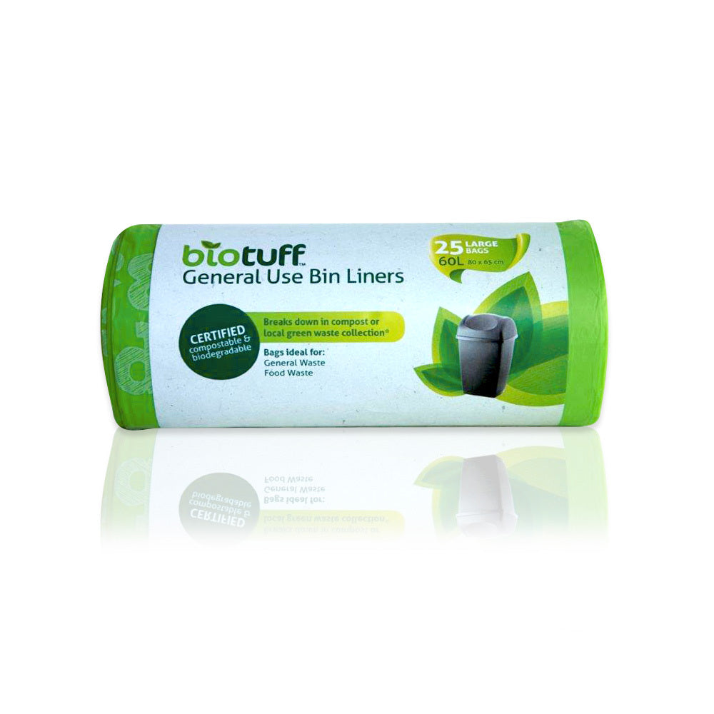 Bin Liner - 25 bags - Biotuff - 60 Litre