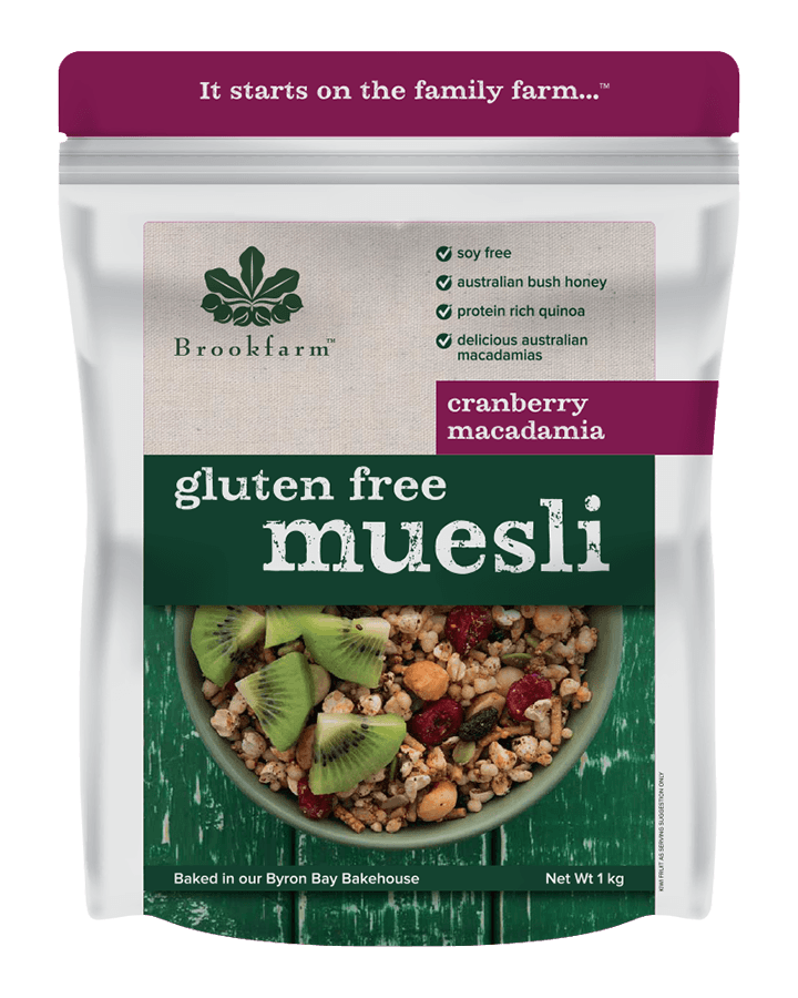 Brookfarm - Muesli - Gluten Free Cranberry Macadamia - 1kg -