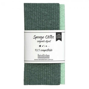 RetroKitchen - Organic Dishcloth - 2 Pack - Forest