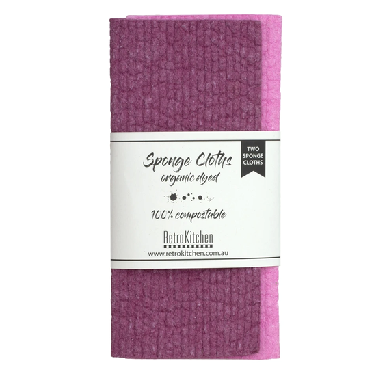 RetroKitchen - Organic Dishcloth - 2 Pack - Plum