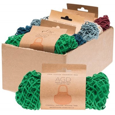 Long Handle String Bag - Apple Green Duck -
