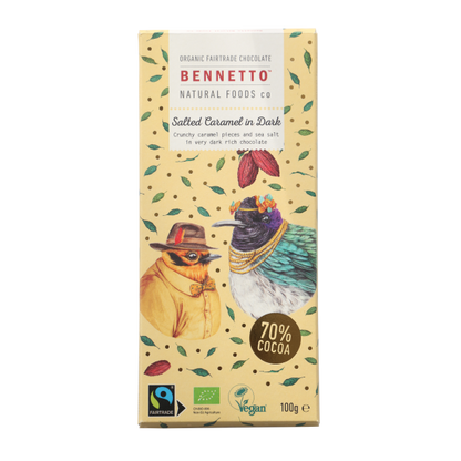 Organic Fairtrade Chocolate - Bennetto - Salted Caramel in Dark