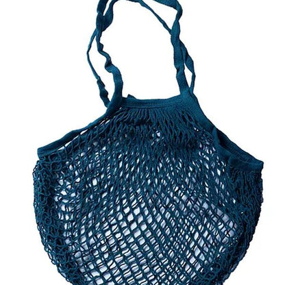 Long Handle String Bag - Apple Green Duck - Teal