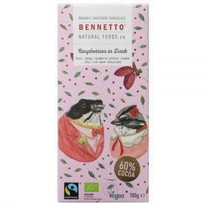Bennetto - Organic Fairtrade Chocolate - 100g - Dark Raspberry