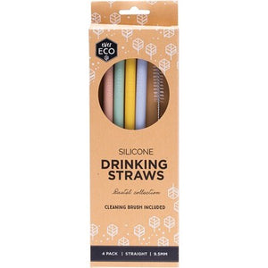 Ever Eco - Silicone Straws - 4 pack - Straight / Pastel