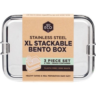 Ever Eco - Bento Box - Stackable 2 Tier XL 3 piece - 1900ml -