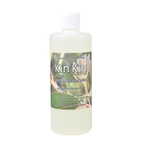 Kin Kin Natural - Wool & Delicates wash - 550ml - Eucalypt & Rose Geranium -
