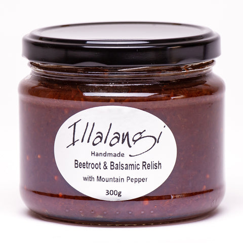 Illalangi Handmade - Beetroot & Balsamic Relish with Mountain Pepperberries - 300g -