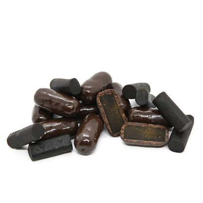 Jumbo Licorice Bullets - Dark Choc 150g tub - Default Title